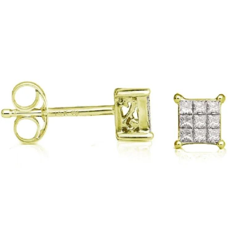 1/4 CTW Diamond Stud Earrings in 14KT Yellow Gold