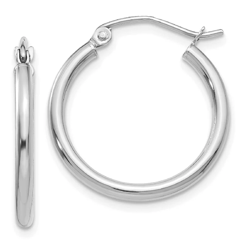 10KT White Gold 16X2MM Hoop Earrings