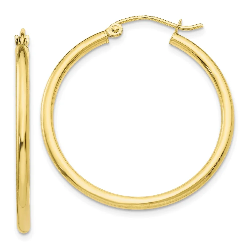 10KT Yellow Gold 26X2MM Hoop Earrings