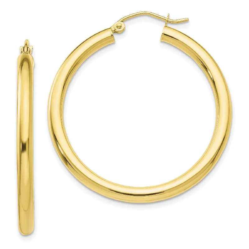 10KT Yellow Gold 30X3MM Hoop Earrings