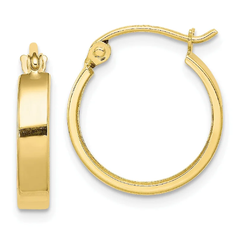 10KT Yellow Gold 3X15MM Hoop Earrings