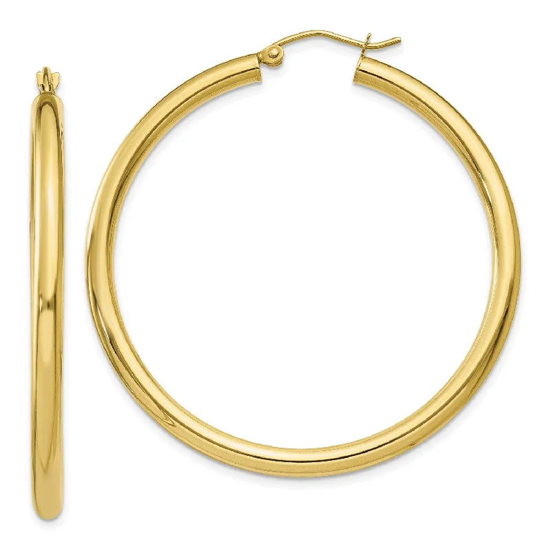 10KT Yellow Gold 40X3MM Hoop Earrings