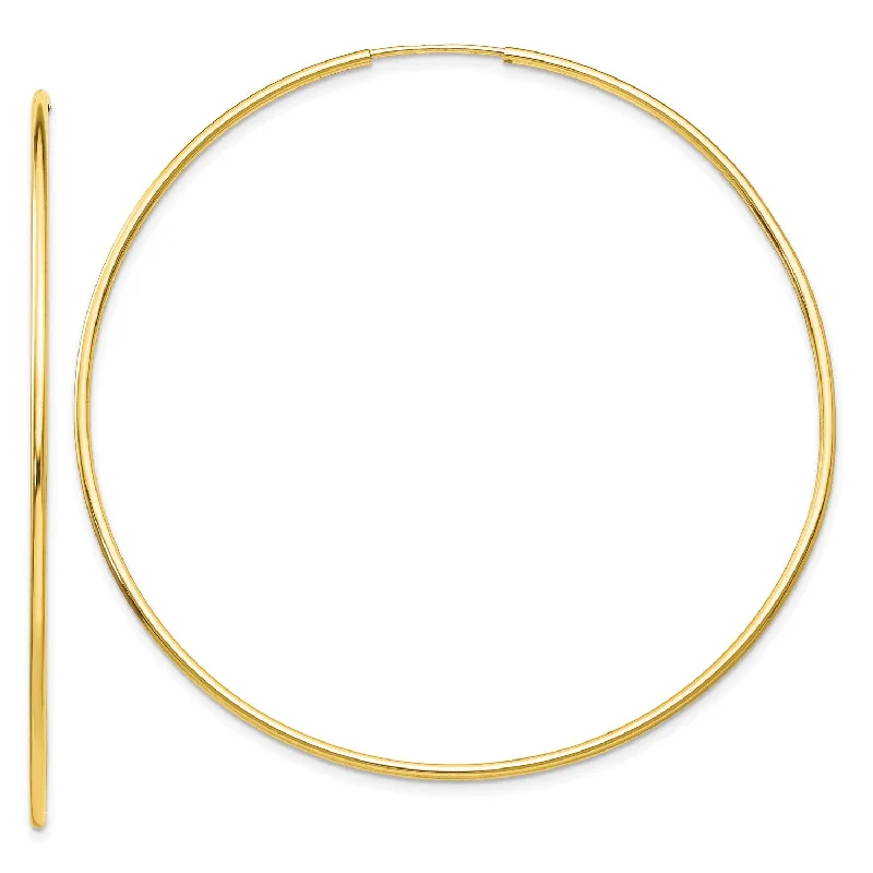 10KT Yellow Gold 58X1.2MM Endless Hoop Earrings