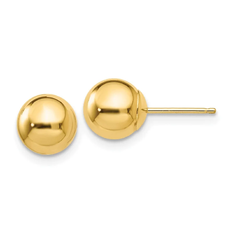 14KT Yellow Gold 5MM 5MM Stud Earrings