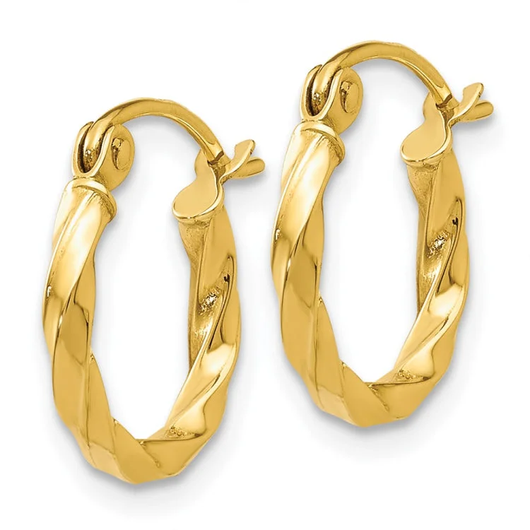 14k Twist Polished Hoop Earring