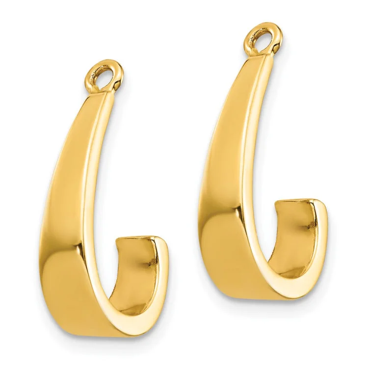 14k Polished J-Hoop Earring Jackets