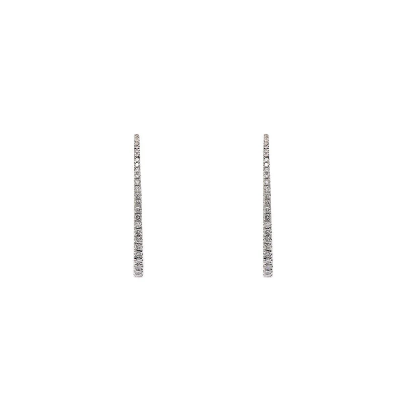 18 Karat White Gold diamond hoops