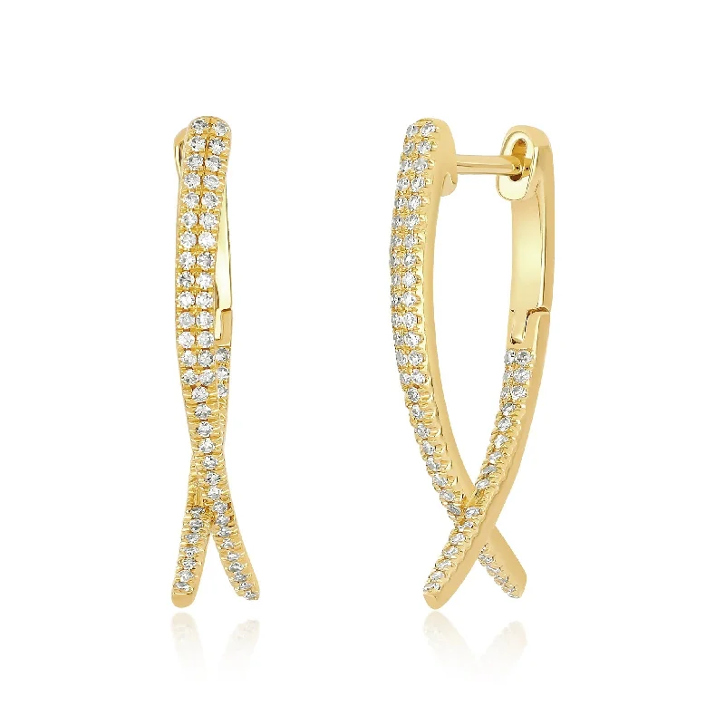 Diamond Loop Hoop Earrings