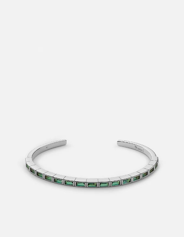 Multi Valor Emerald Cuff, Sterling Silver