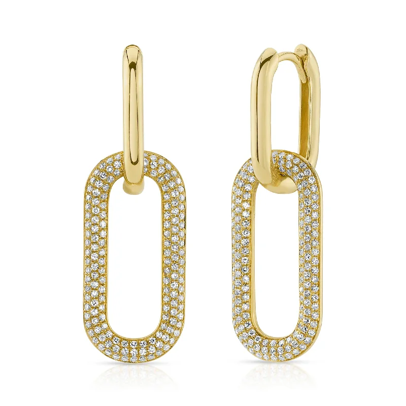 Paperclip Diamond Drop Earrings