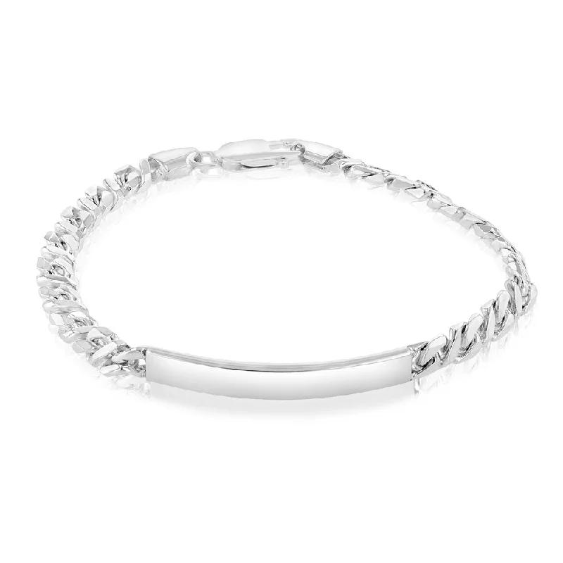 Sterling Silver Fancy ID 21cm Bracelet