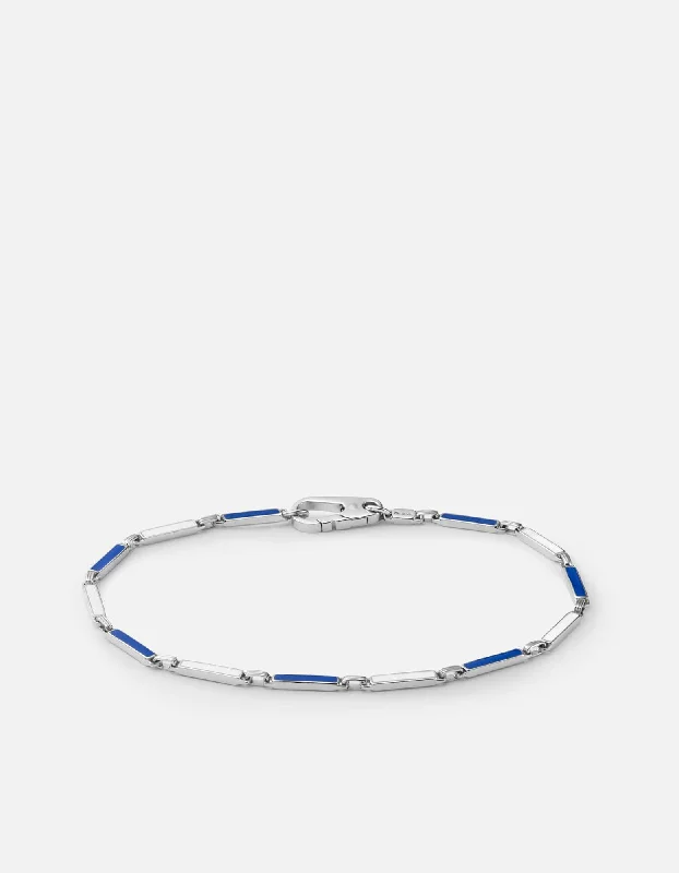 Tye Link Bracelet, Sterling Silver/Enamel