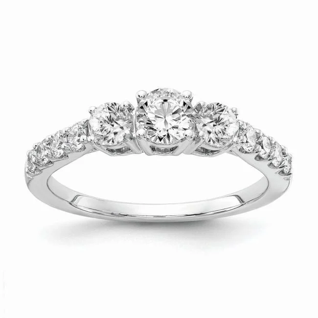 Signature EcoLove 1-1/2 CTW Lab Grown Diamond Anniversary Three Stone Ring in 14KT White Gold