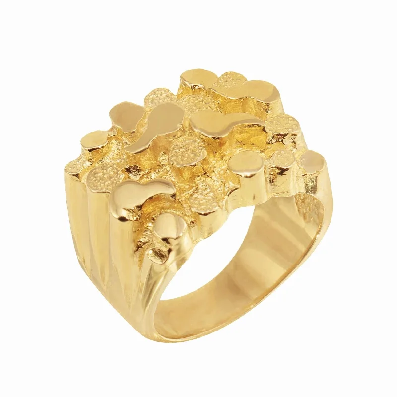 10KT Yellow Gold 16MM Nugget Ring