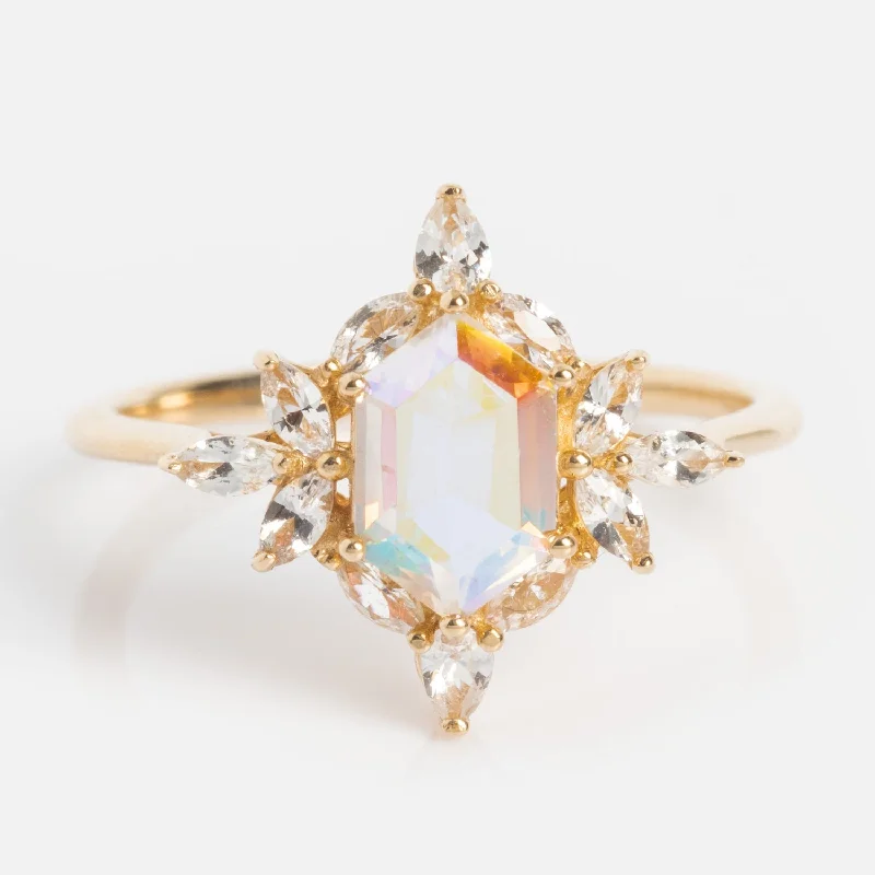 14k Angel Aura Quartz Splendor Statement Ring