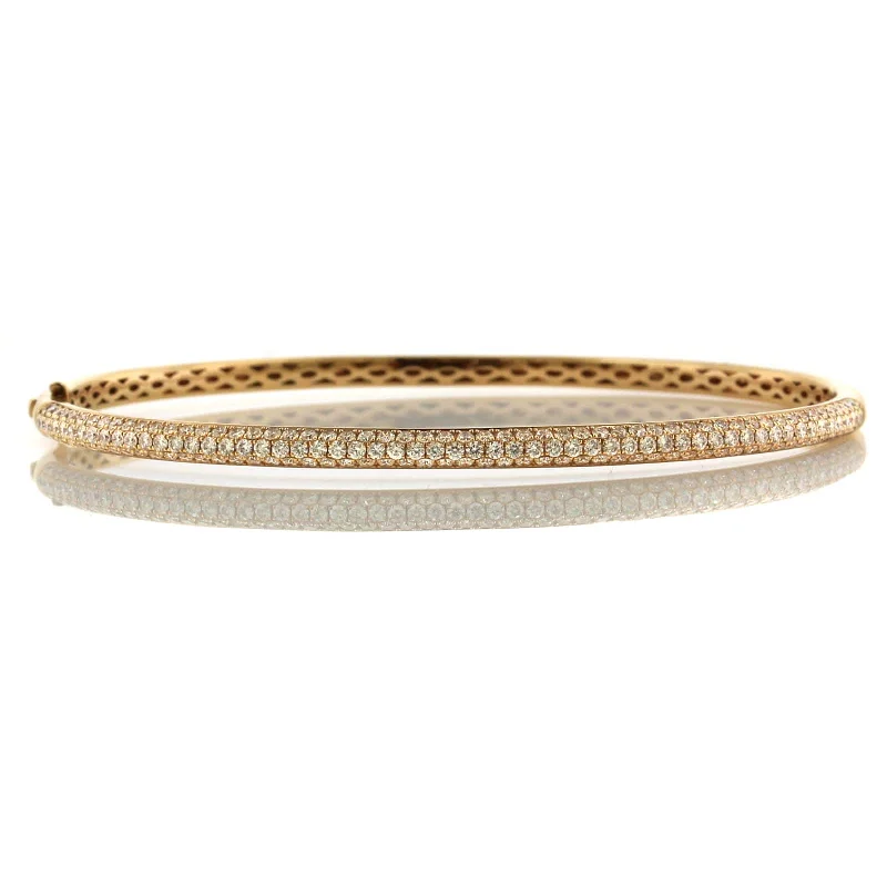 18K Rose Gold Pave Diamond Bangle