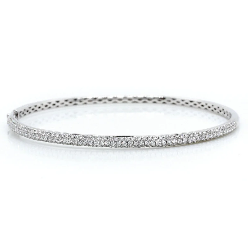 18K White Gold Diamond Pave Bangle