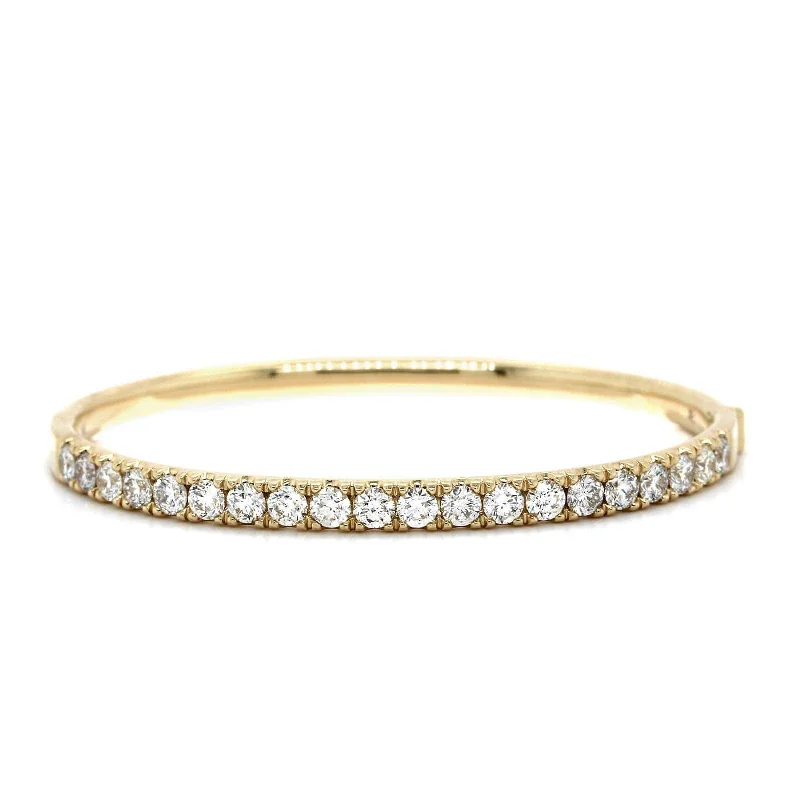 14K Yellow Gold Prongset Diamond Bangle Bracelet