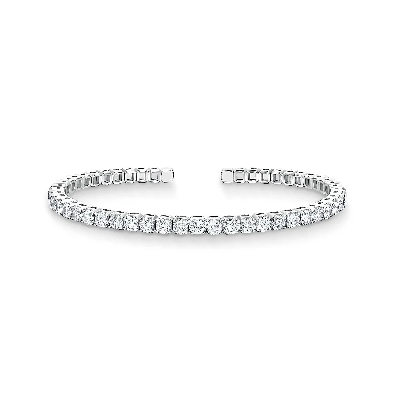 18K White Gold Flexible Diamond Cuff Bracelet