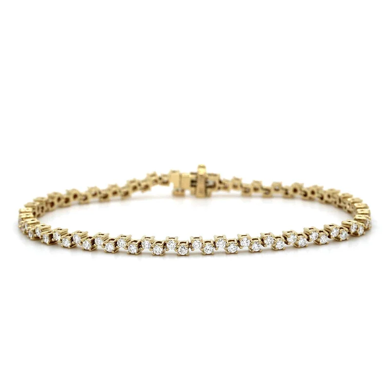 18K Yellow Gold Zigzag Diamond Bracelet