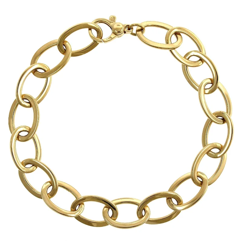 18K Yellow Gold Oval Link Bracelet