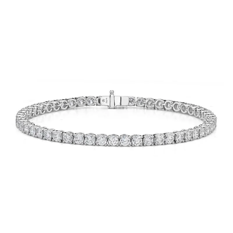 18K White Gold Diamond Line Tennis Bracelet