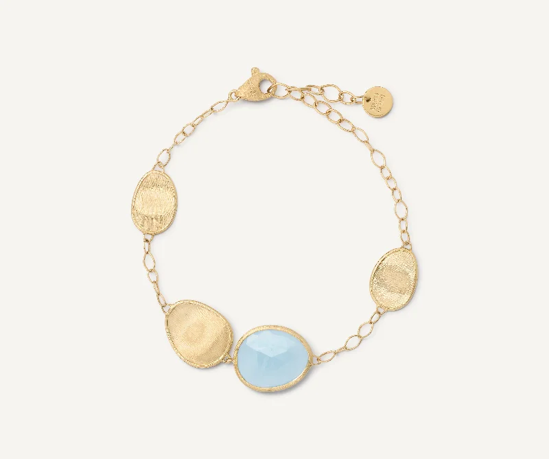 18K Yellow Gold Aquamarine Bracelet