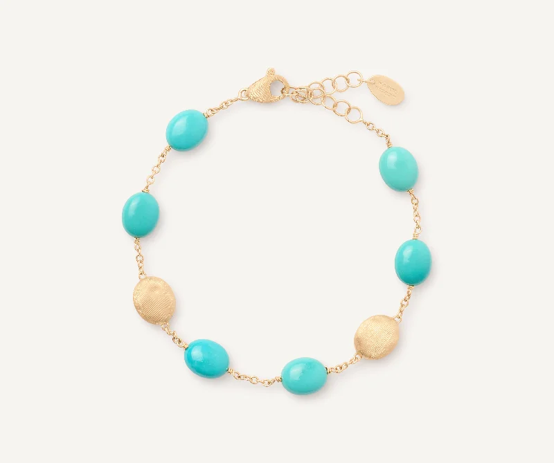 18K Yellow Gold Bracelet with Turquoise