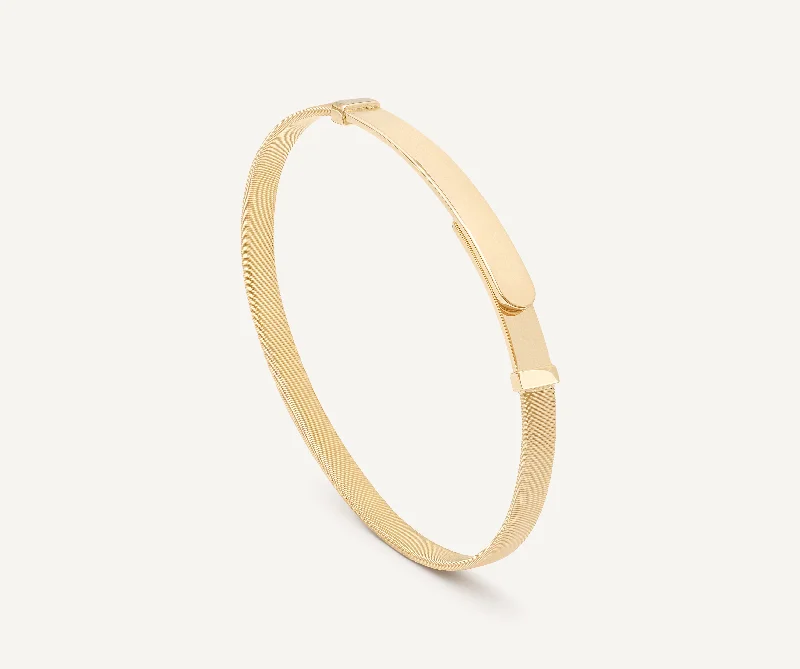 18K Yellow Gold Coil Bangle Bracelet, Thin