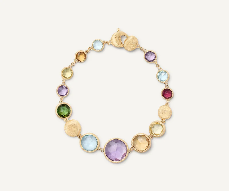 18K Yellow Gold Graduated Gemstone Bracelet