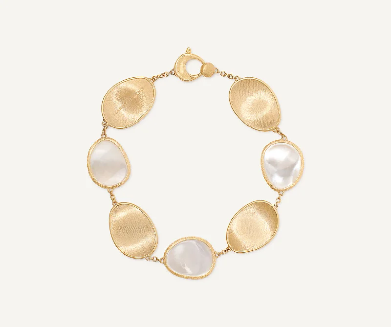 18K Yellow Gold Mother of Pearl Bracelet